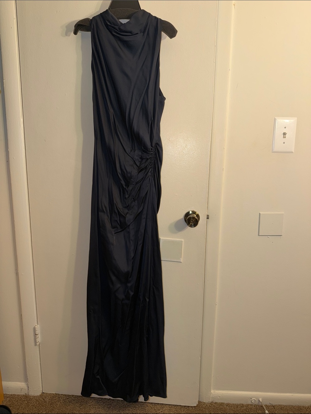 A.L.C. Navy Draped Evening Gown